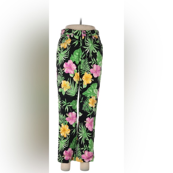 Lauren Ralph Lauren Pants Tropical Print Size Six Like New Vacation Style Comfy - Picture 2 of 11